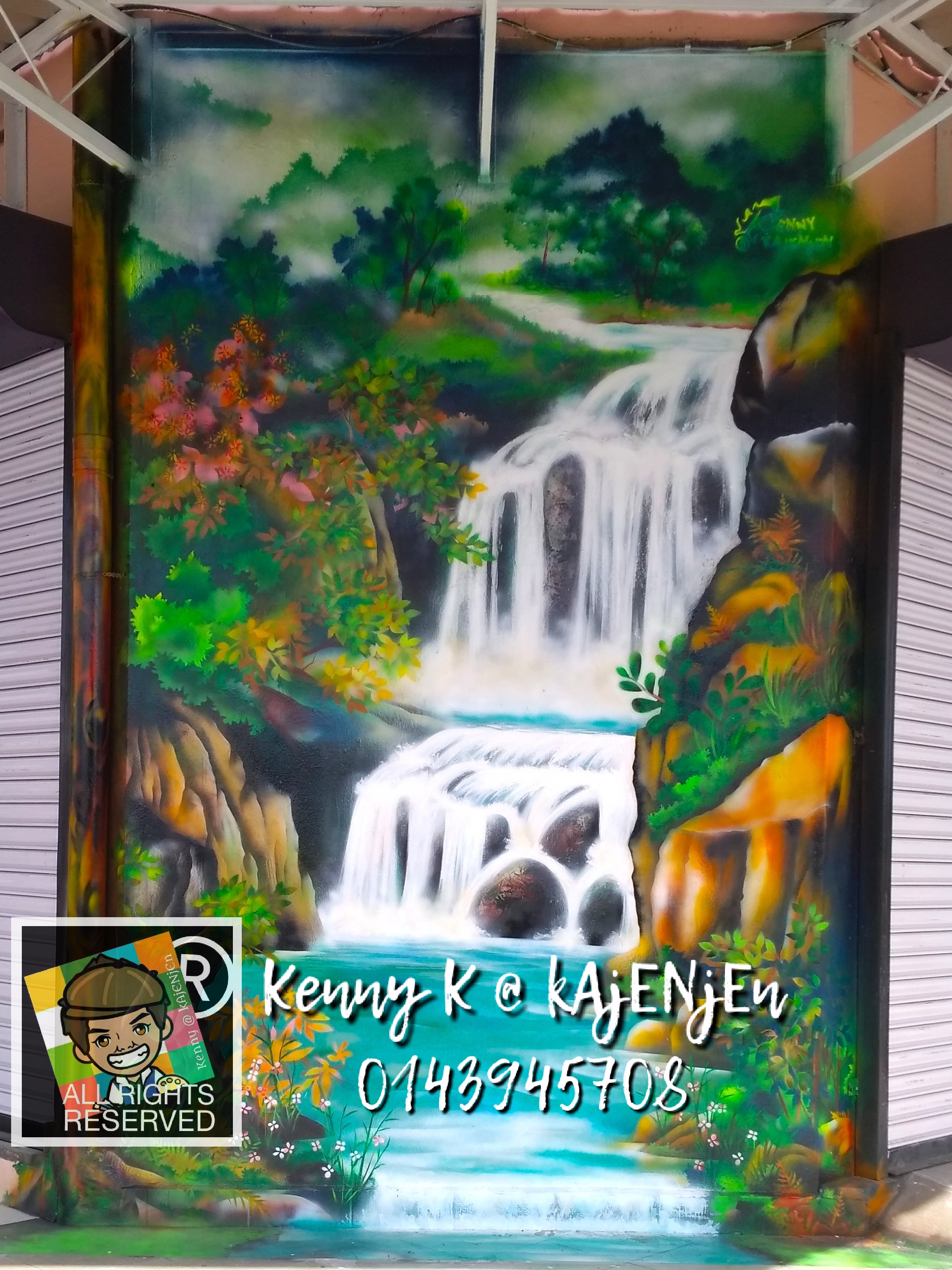 3d Art - Waterfall Wall Painting (Medisinar Putatan)