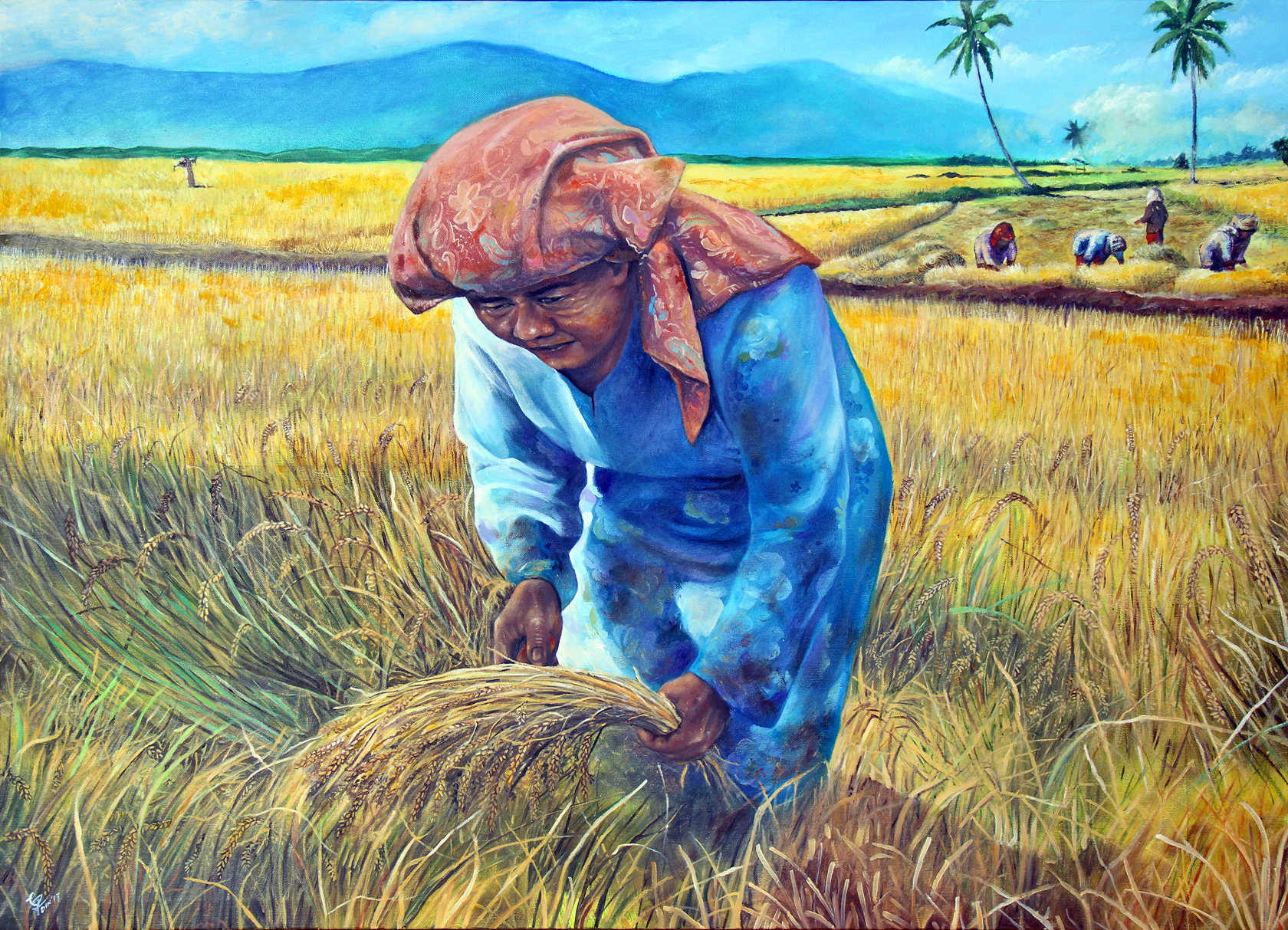 Painting Menuai Padi